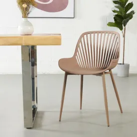 DANIELLA - Brown Plastic Dining Chair