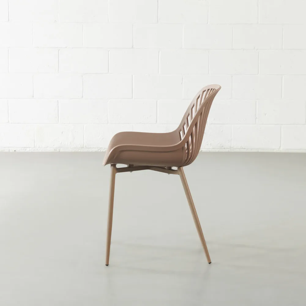 DANIELLA - Brown Plastic Dining Chair