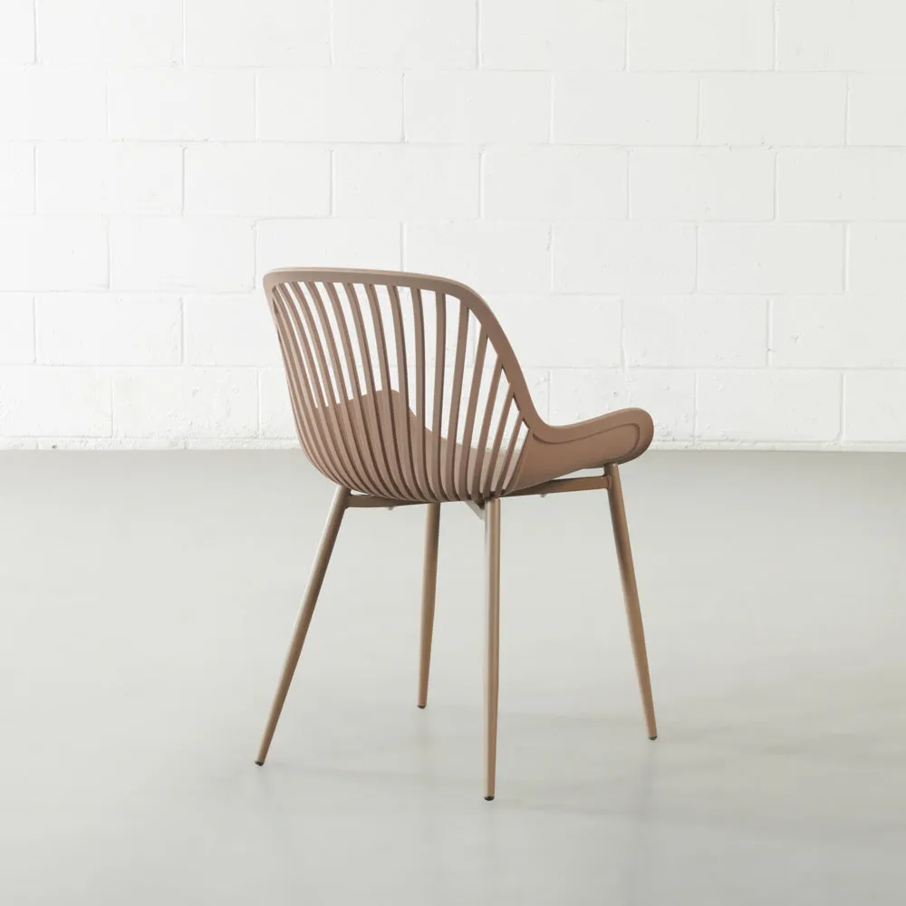 DANIELLA - Brown Plastic Dining Chair