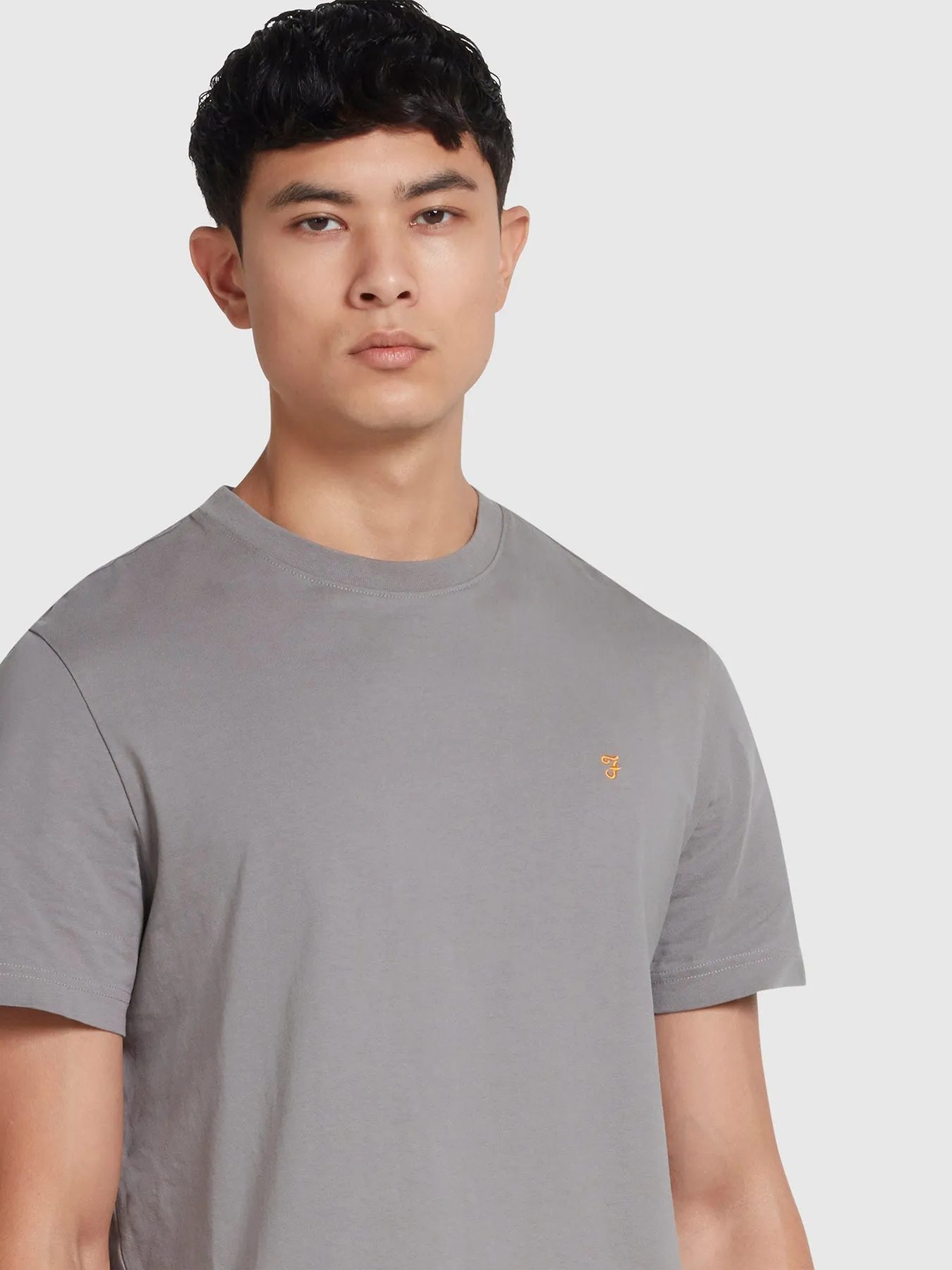 Danny Regular Fit Organic Cotton T-Shirt In Rail Grey