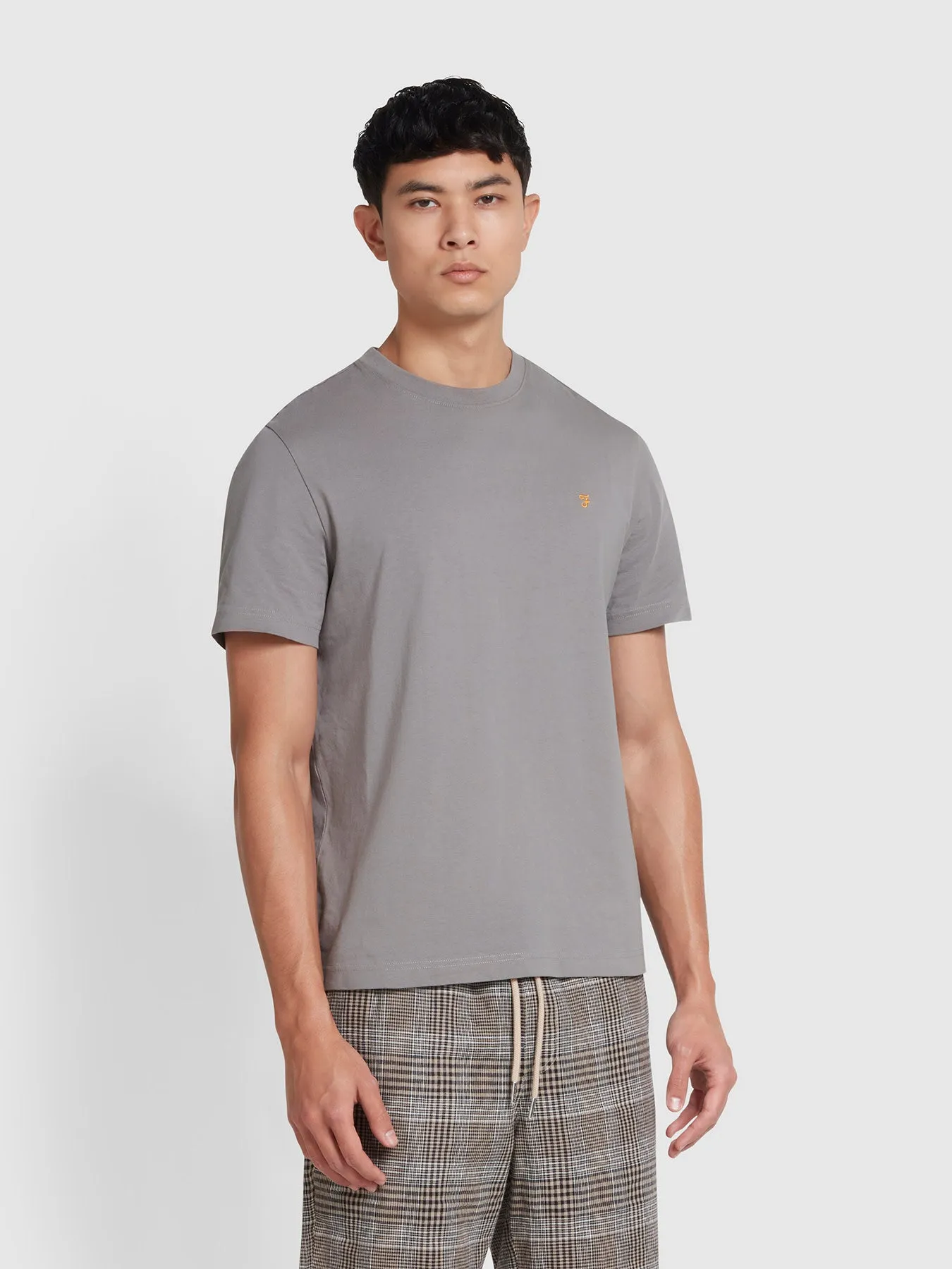 Danny Regular Fit Organic Cotton T-Shirt In Rail Grey