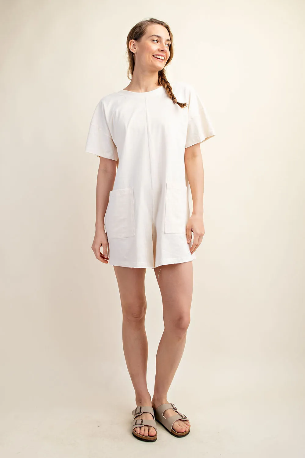 'Days Off' Romper - Bone