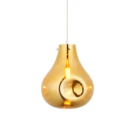 Dazzle Large Metallic Gold Glass & Chrome Pendant Light