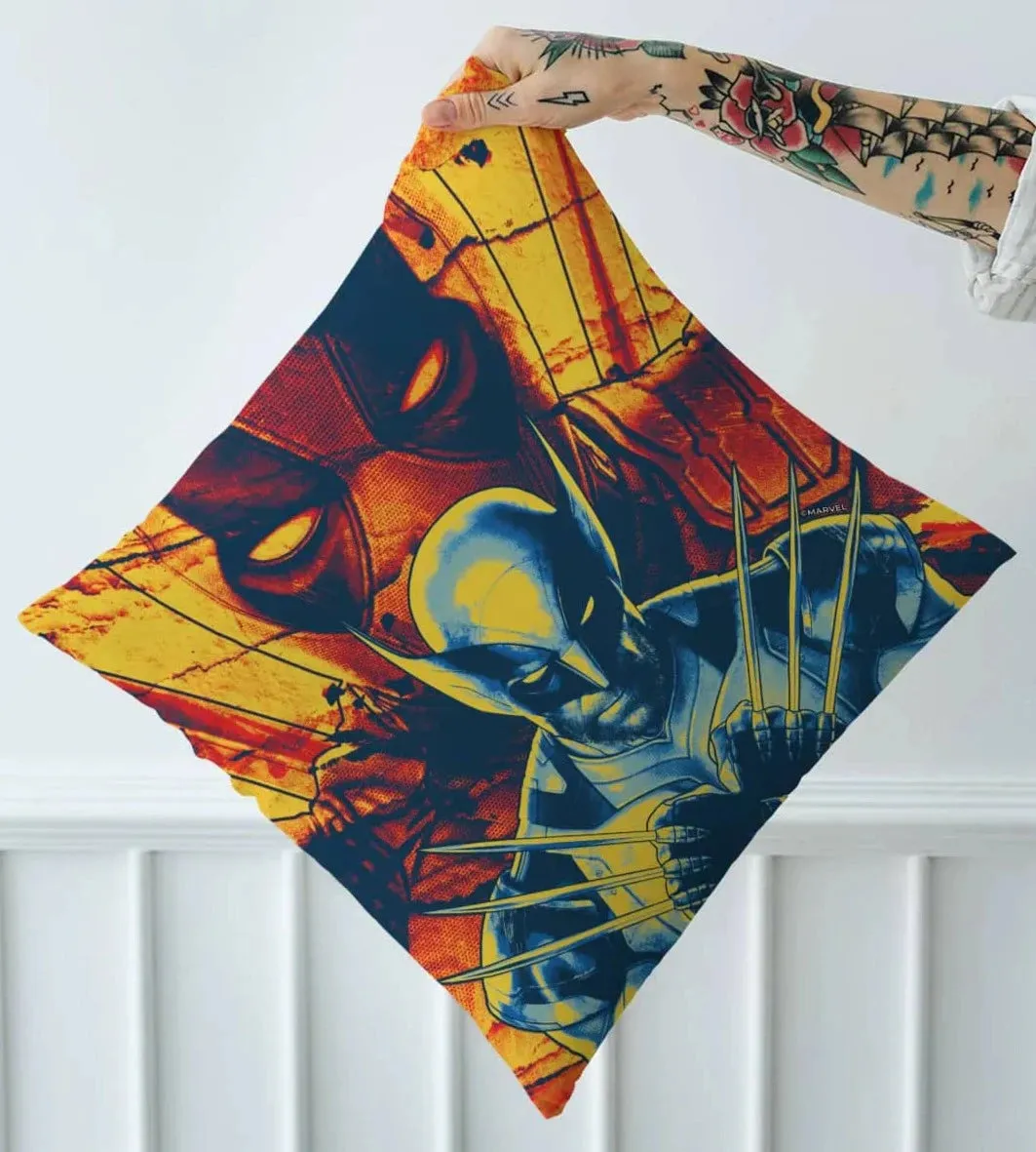 Deadpool Flame Square Pillow