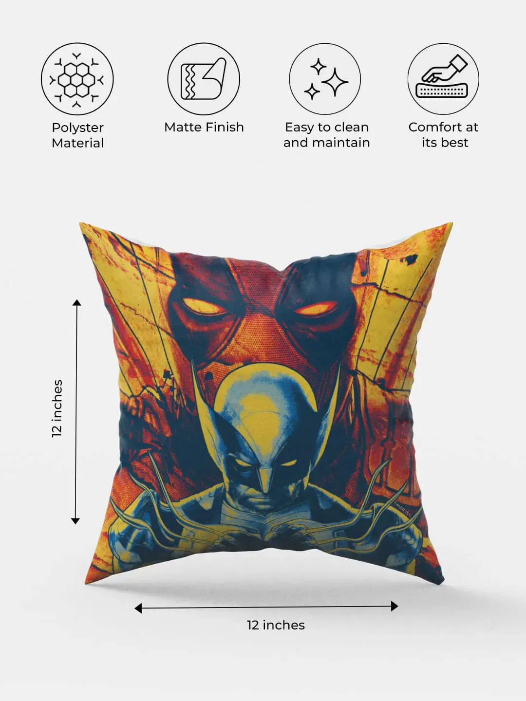 Deadpool Flame Square Pillow