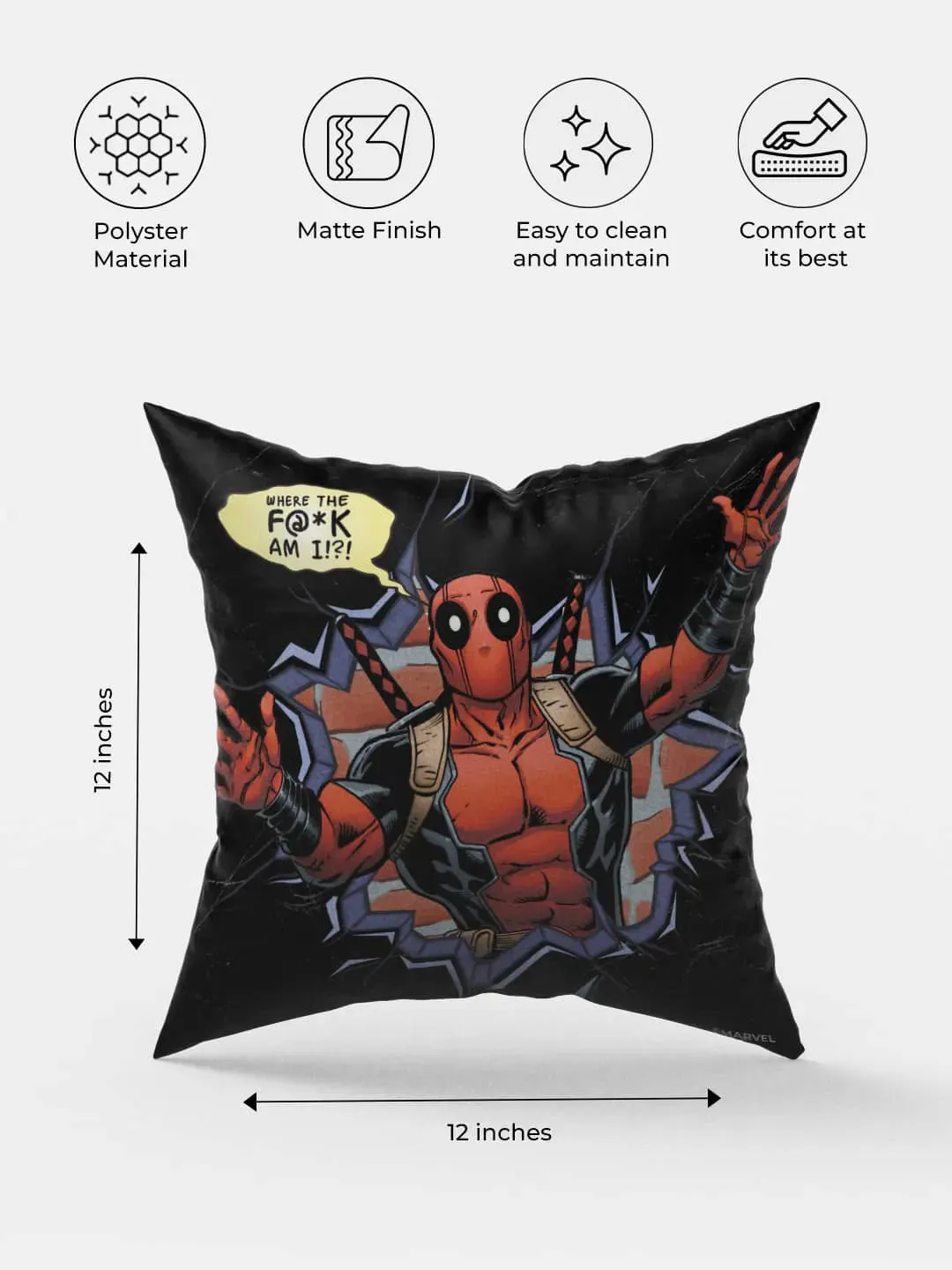 Deadpool Lost Square Pillow