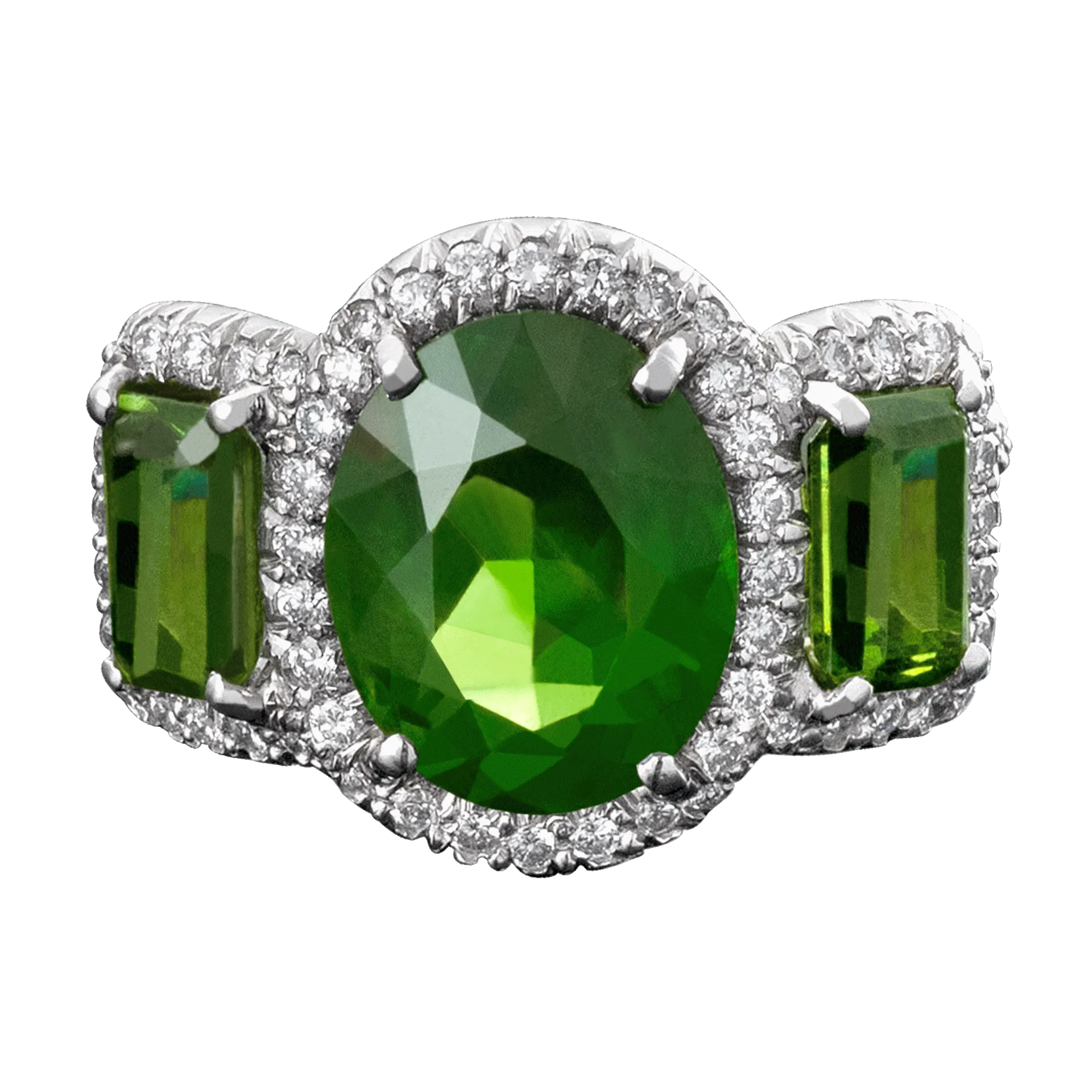 Exquisite 6.46 Carat Demantoid Garnet Ring