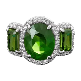 Exquisite 6.46 Carat Demantoid Garnet Ring