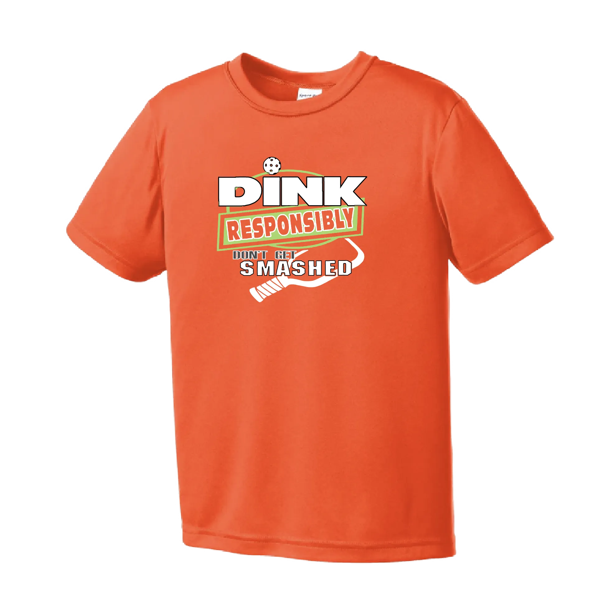 Dink Responsibly, Don't Get Smashed | Youth Short Sleeve Athletic Shirt | 100% Polyester