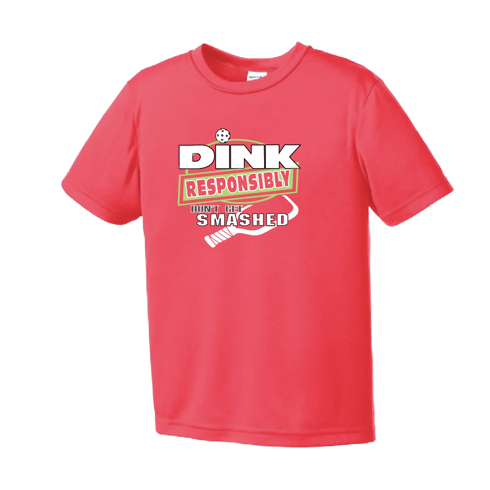 Dink Responsibly, Don't Get Smashed | Youth Short Sleeve Athletic Shirt | 100% Polyester