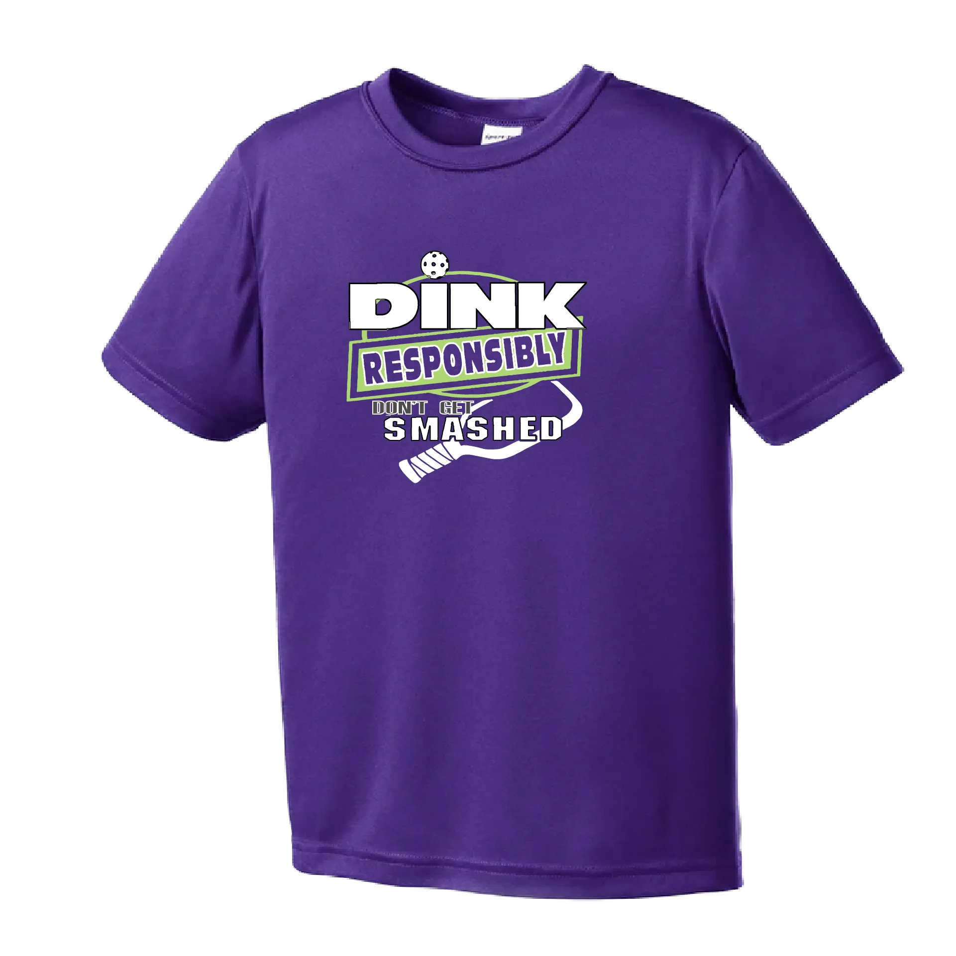 Dink Responsibly, Don't Get Smashed | Youth Short Sleeve Athletic Shirt | 100% Polyester