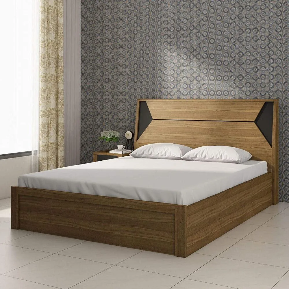 Dollo Wooden Bed In Tan With Storage