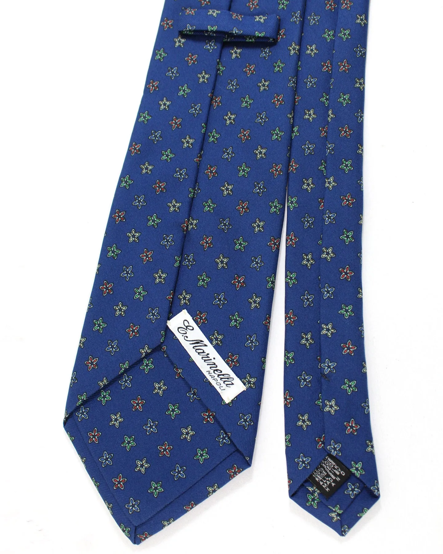 E. Marinella Tie Navy Mini Floral Design