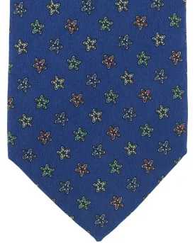 E. Marinella Tie Navy Mini Floral Design