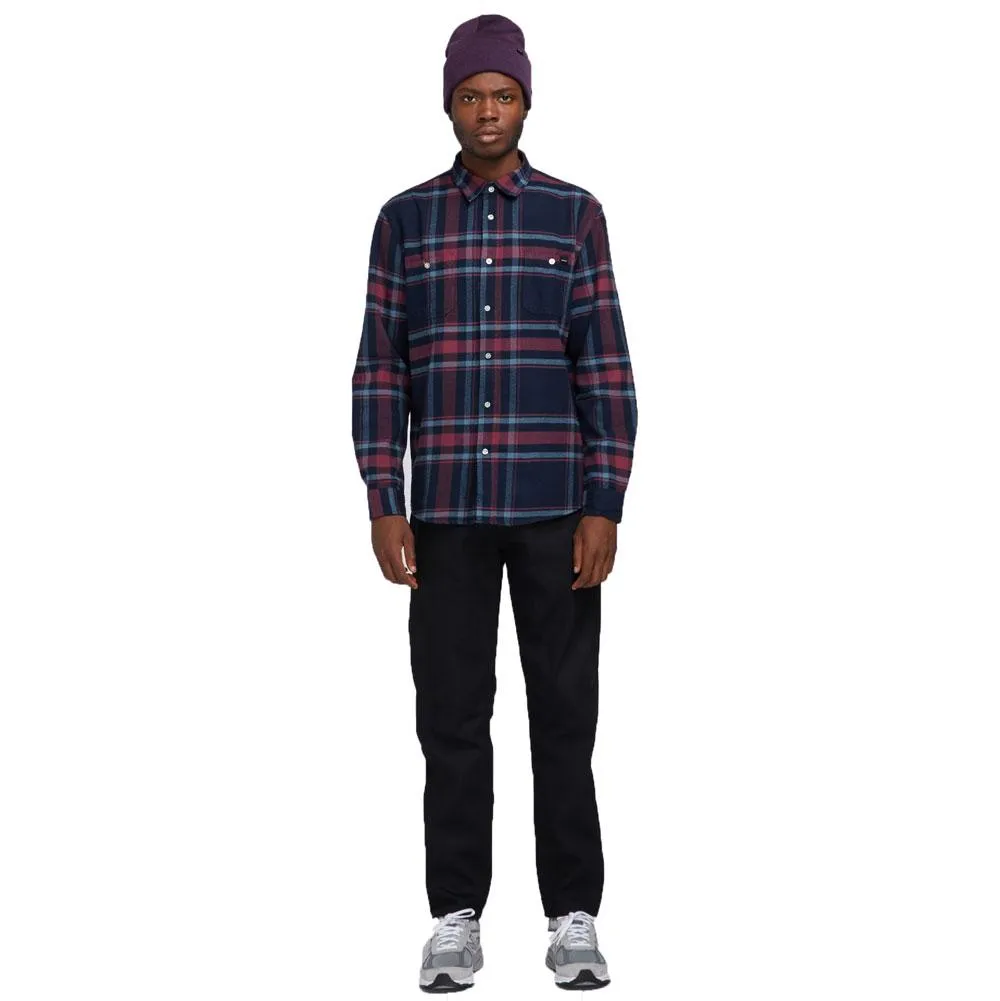 Edwin Labour Flannel Shirt - Oxblood Red Purple