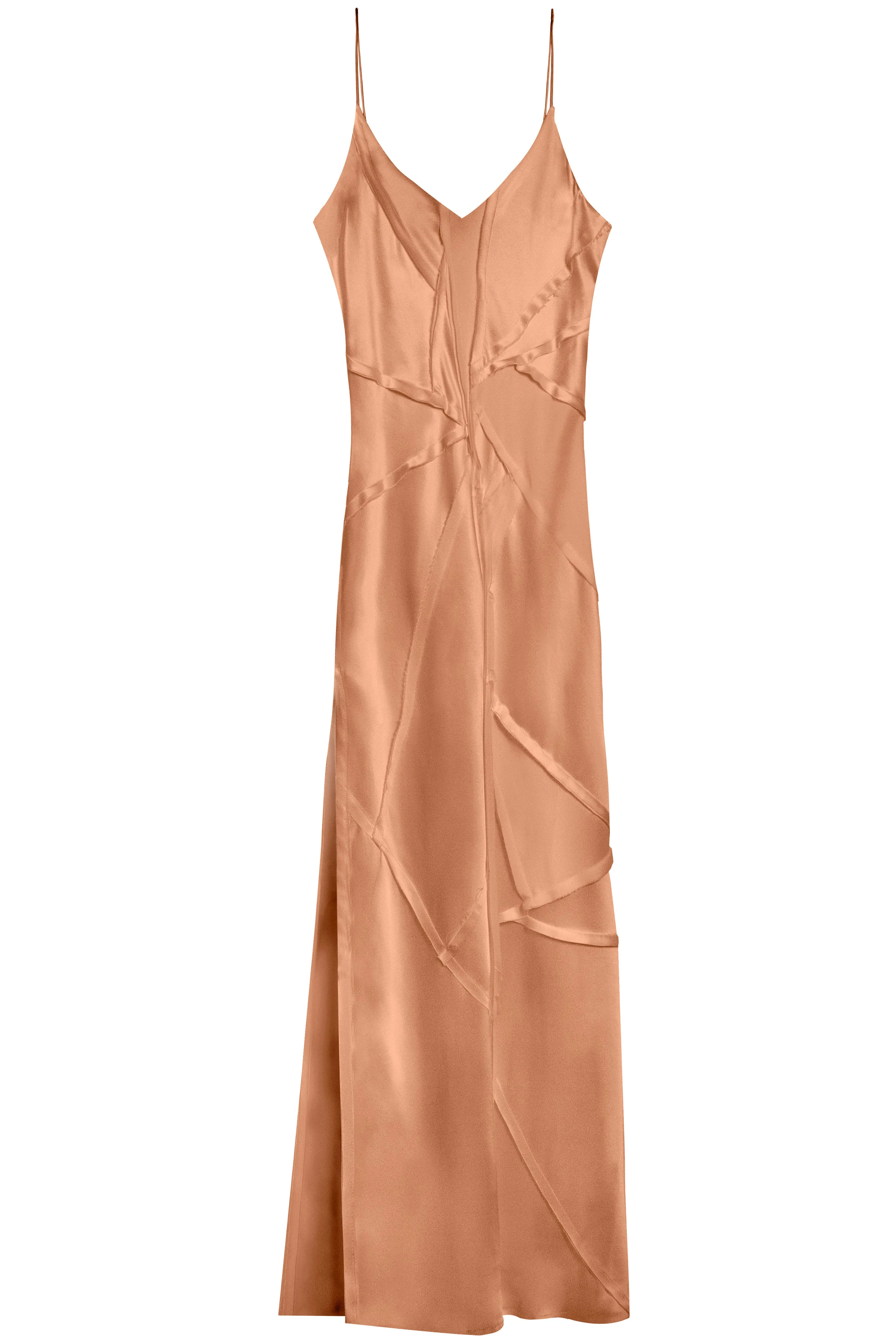 Elongated Recycled Dress with Slit - Terracotta