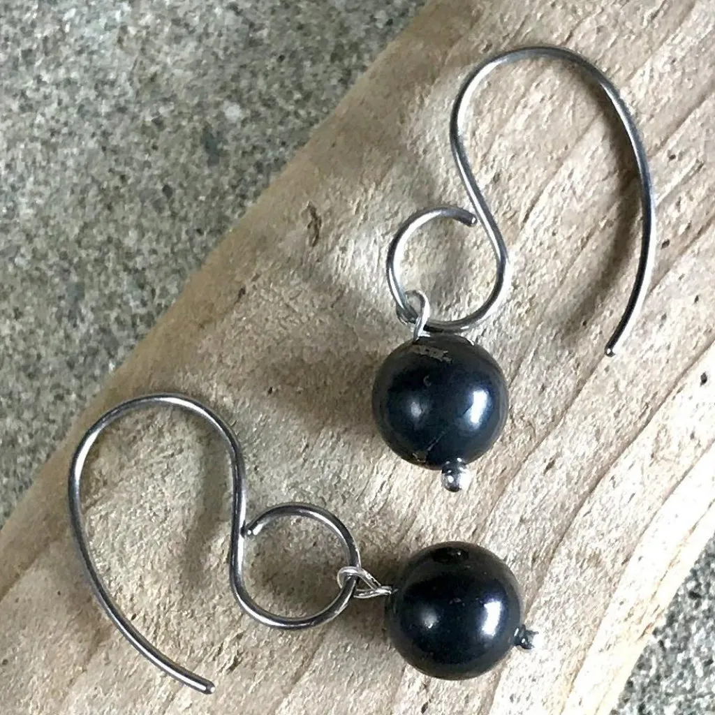 Essential Shungite Earrings, Simple Style, Choice of Ear Wires