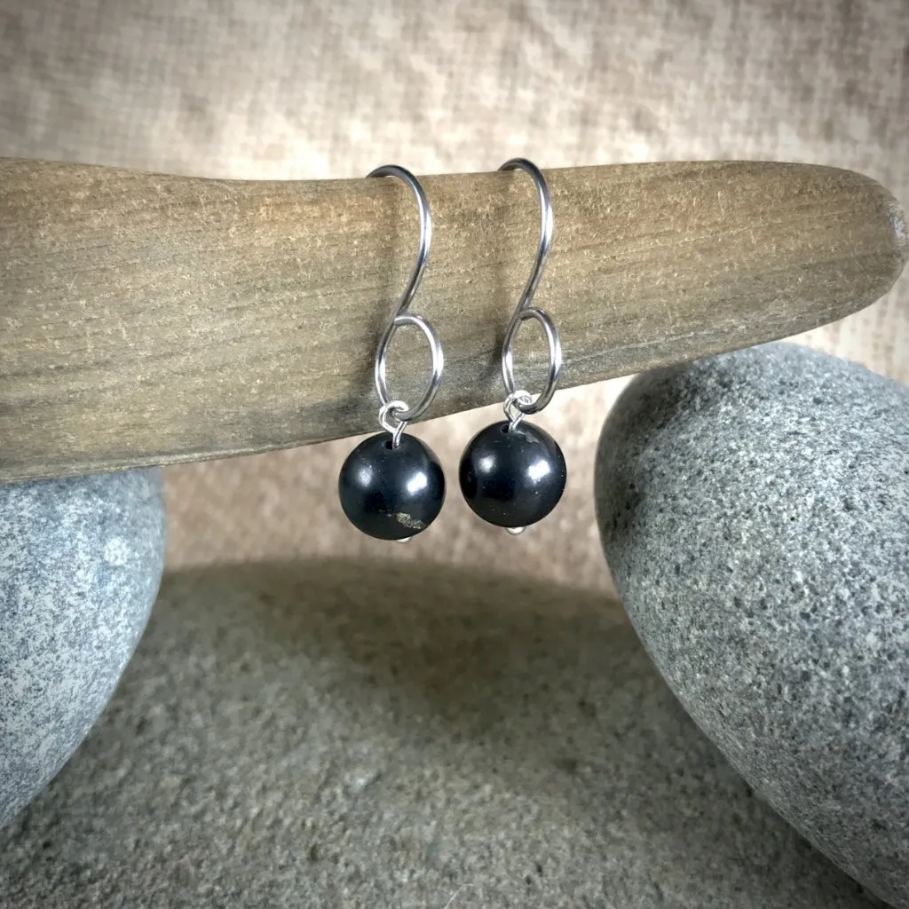 Essential Shungite Earrings, Simple Style, Choice of Ear Wires