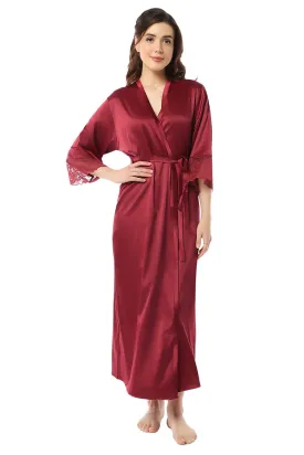 Eternal Bliss Full-length Satin Robe - Rio Red