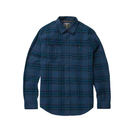 Fire Pit Long Sleeve Flannel Shirt - Dark Navy