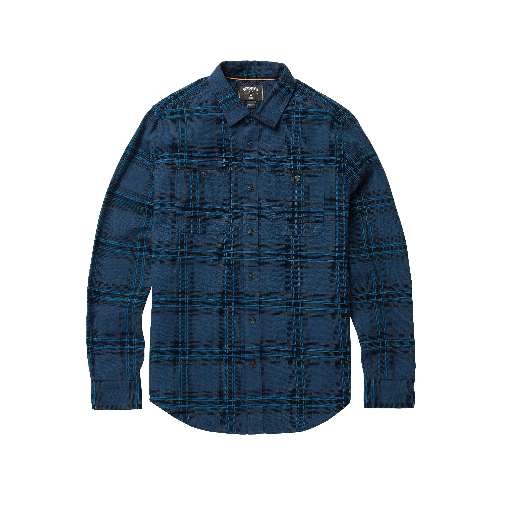 Fire Pit Long Sleeve Flannel Shirt - Dark Navy