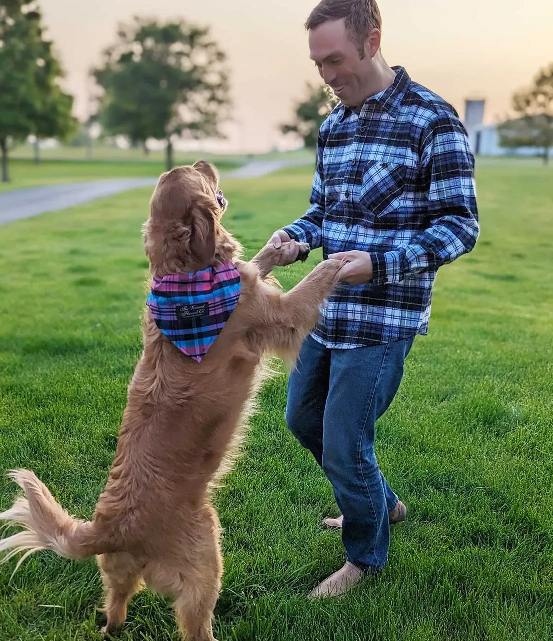 Flannel Dog Bandana - Tropic