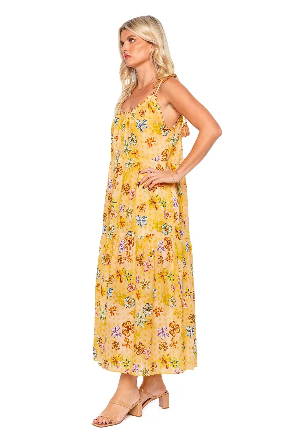 Fortuna Daffodil Tie Shoulder Coverup