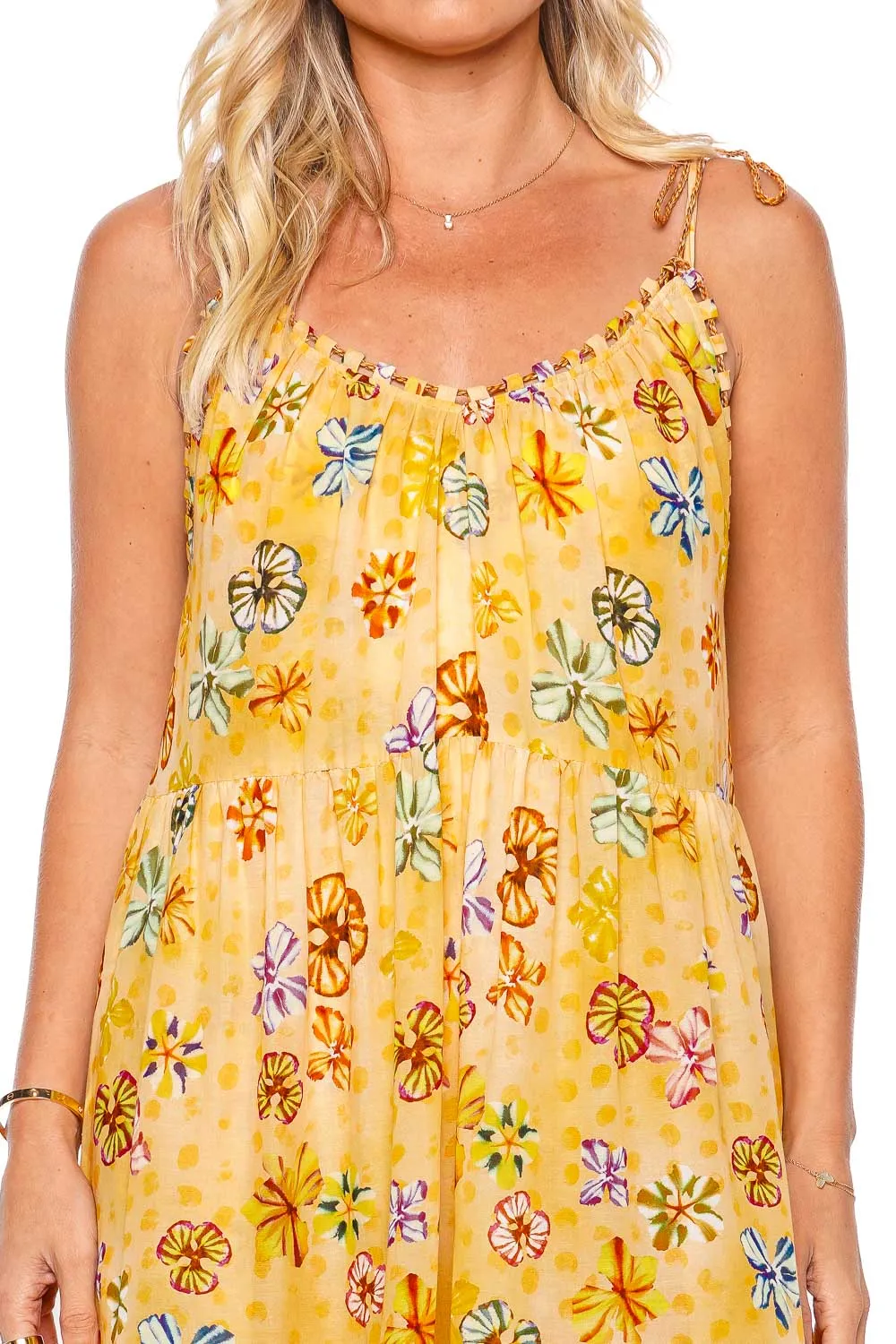 Fortuna Daffodil Tie Shoulder Coverup