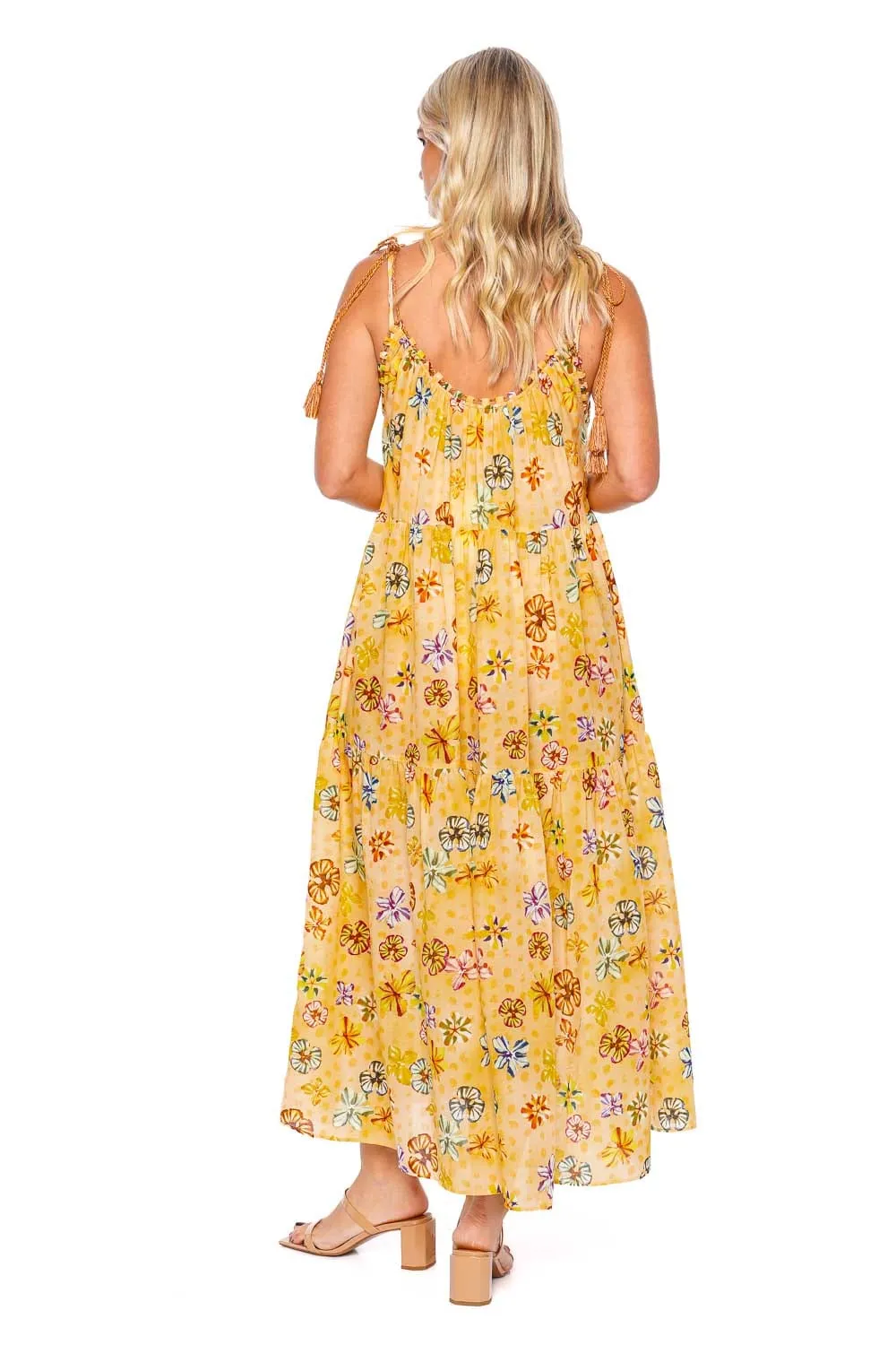 Fortuna Daffodil Tie Shoulder Coverup