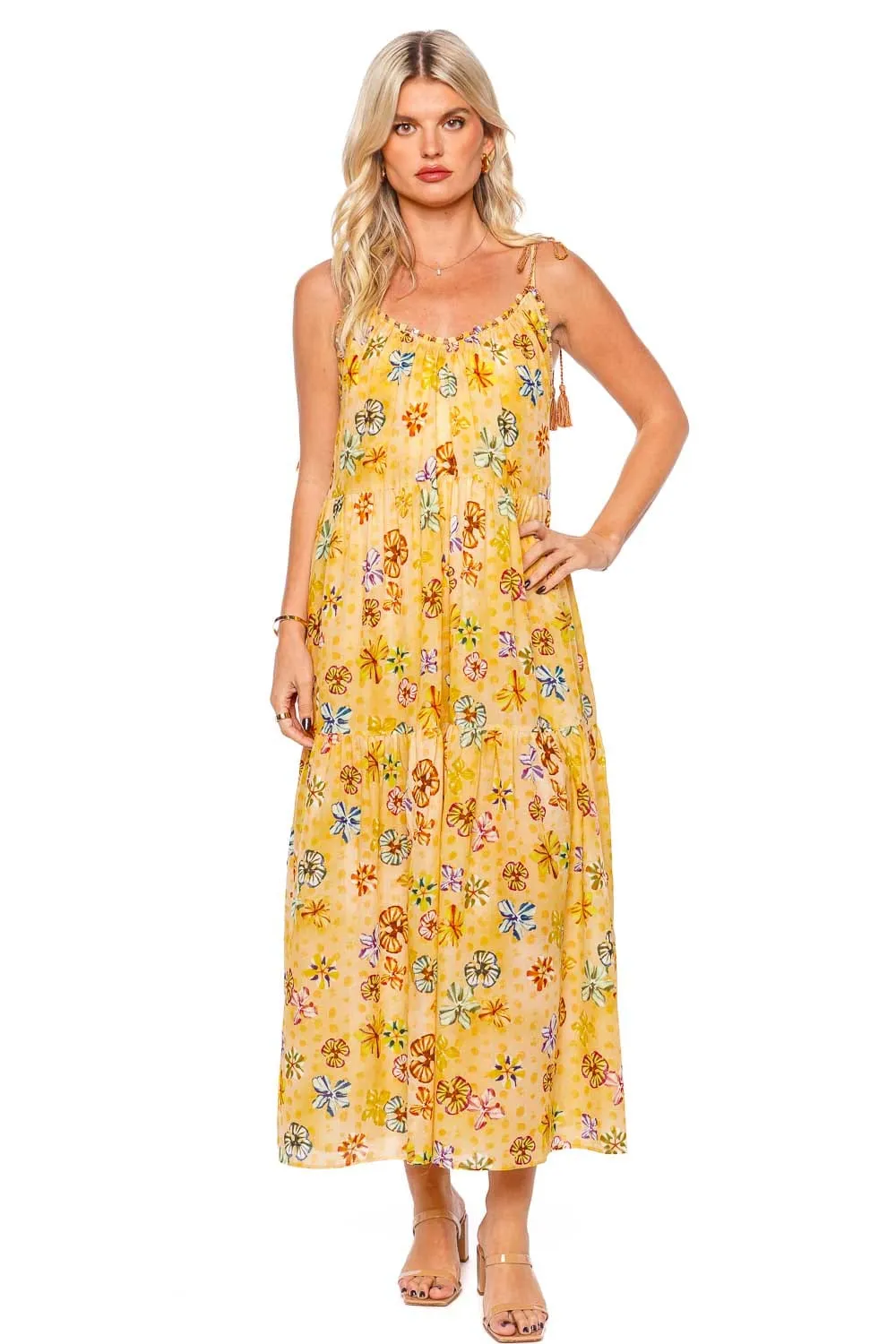 Fortuna Daffodil Tie Shoulder Coverup