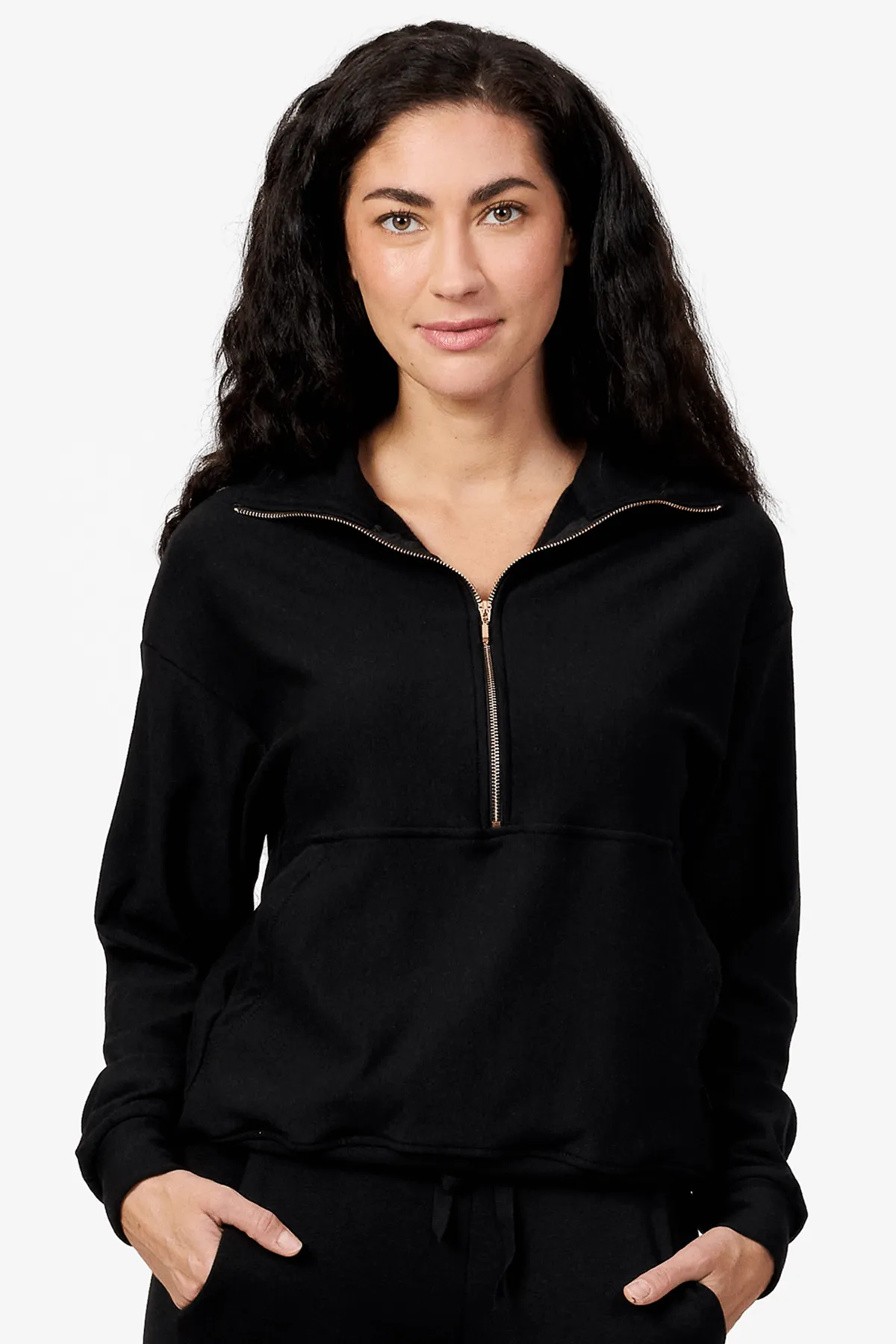 Freedom Half Zip Sweatshirt in Black