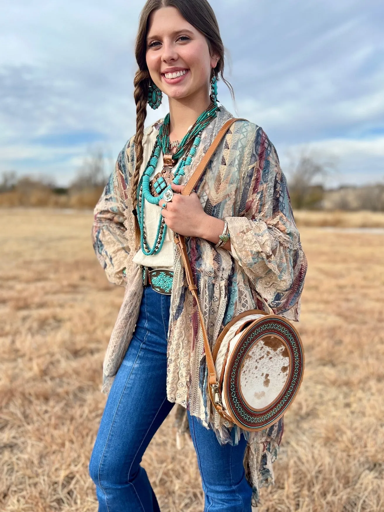 Geometric Lace And Grace Duster Vest