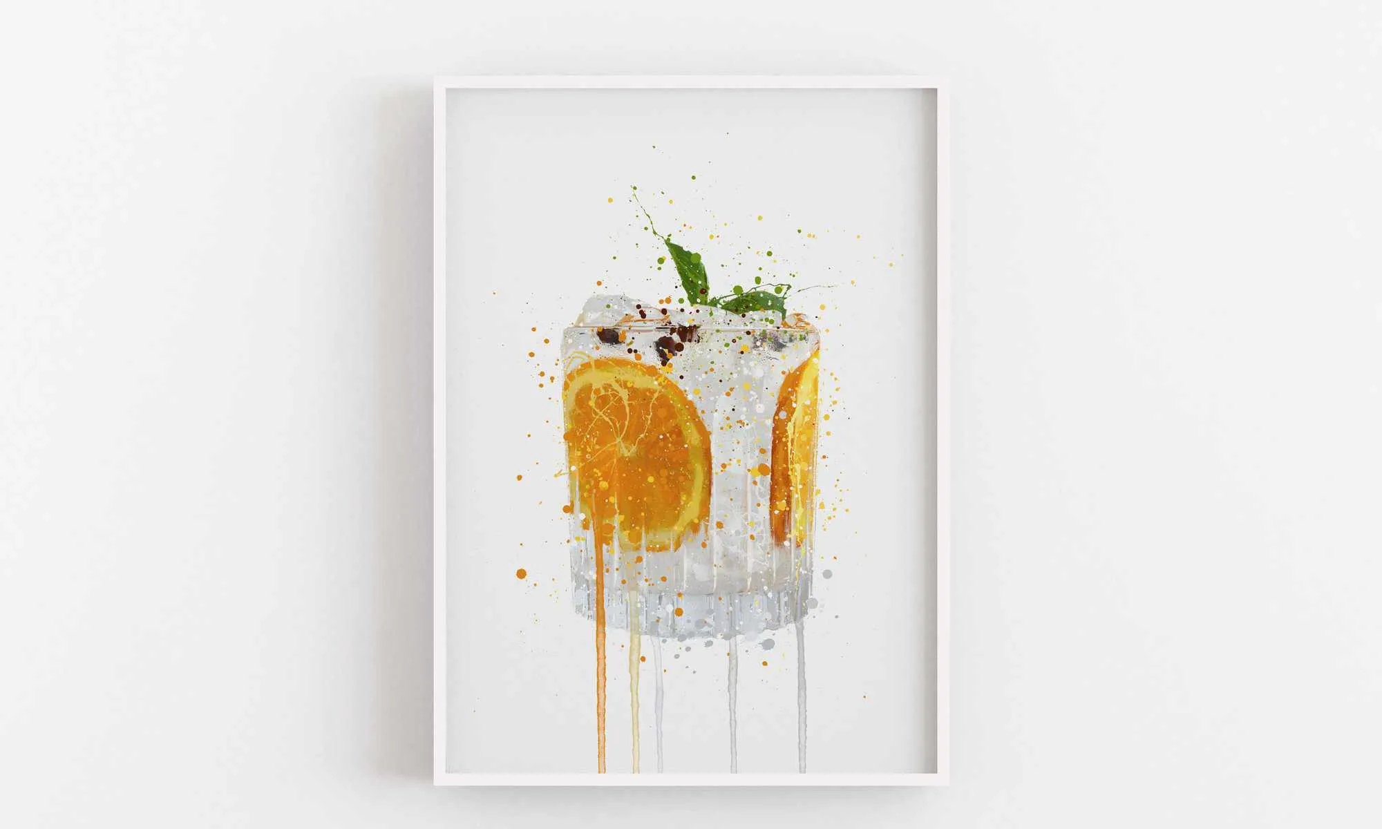 Gin and Tonic 'Orange & Basil' Wall Art Print