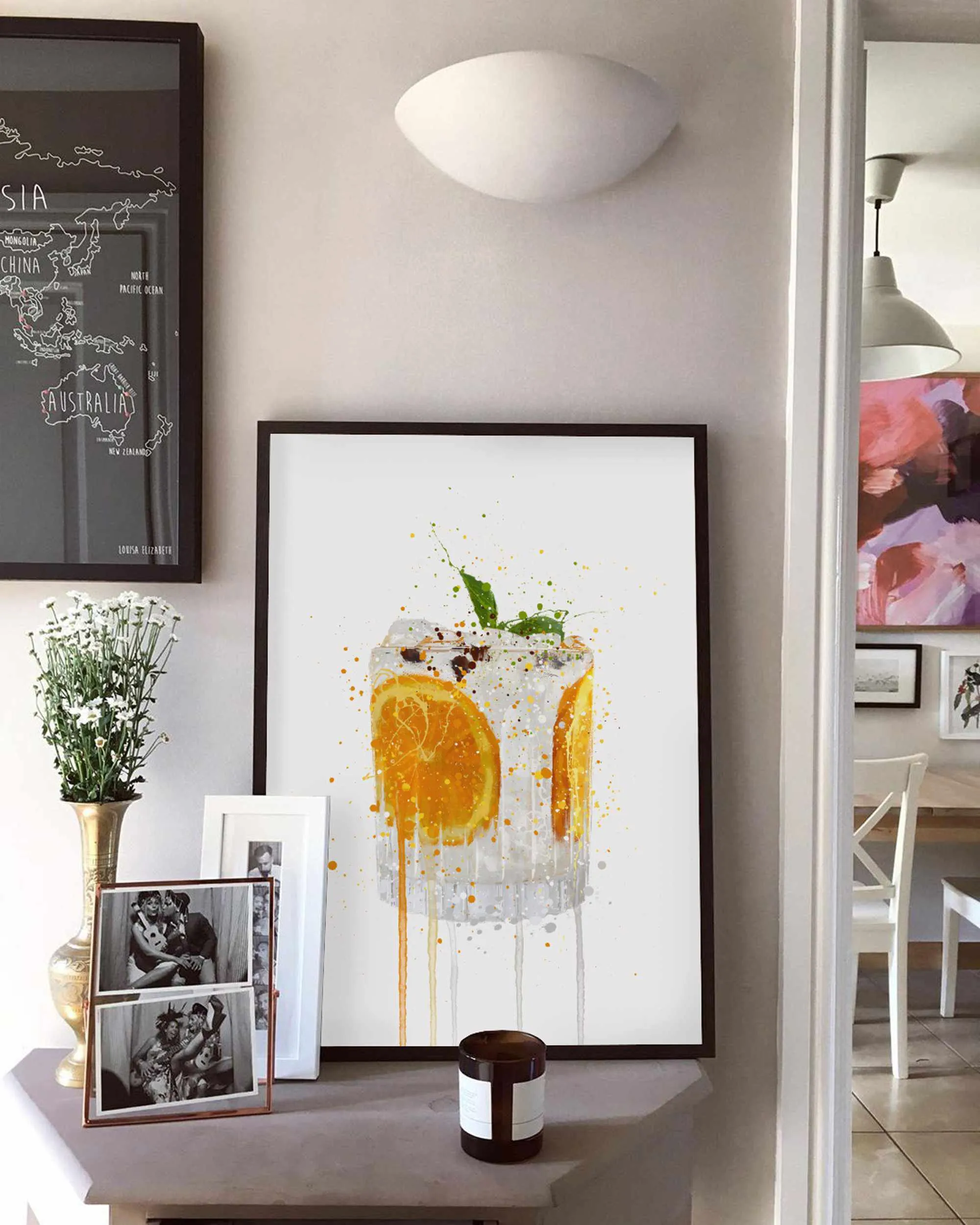 Gin and Tonic 'Orange & Basil' Wall Art Print