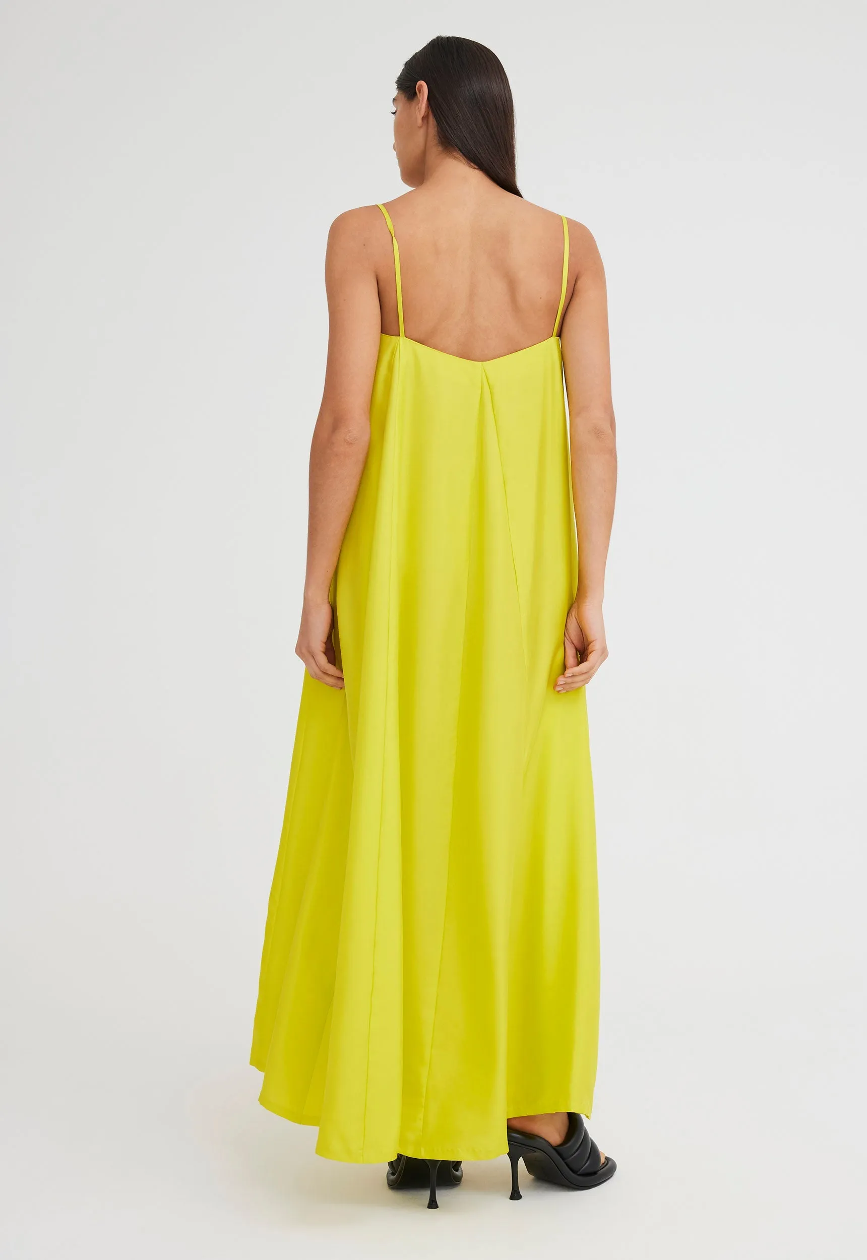 Godard Silk Dress - Acid Yellow