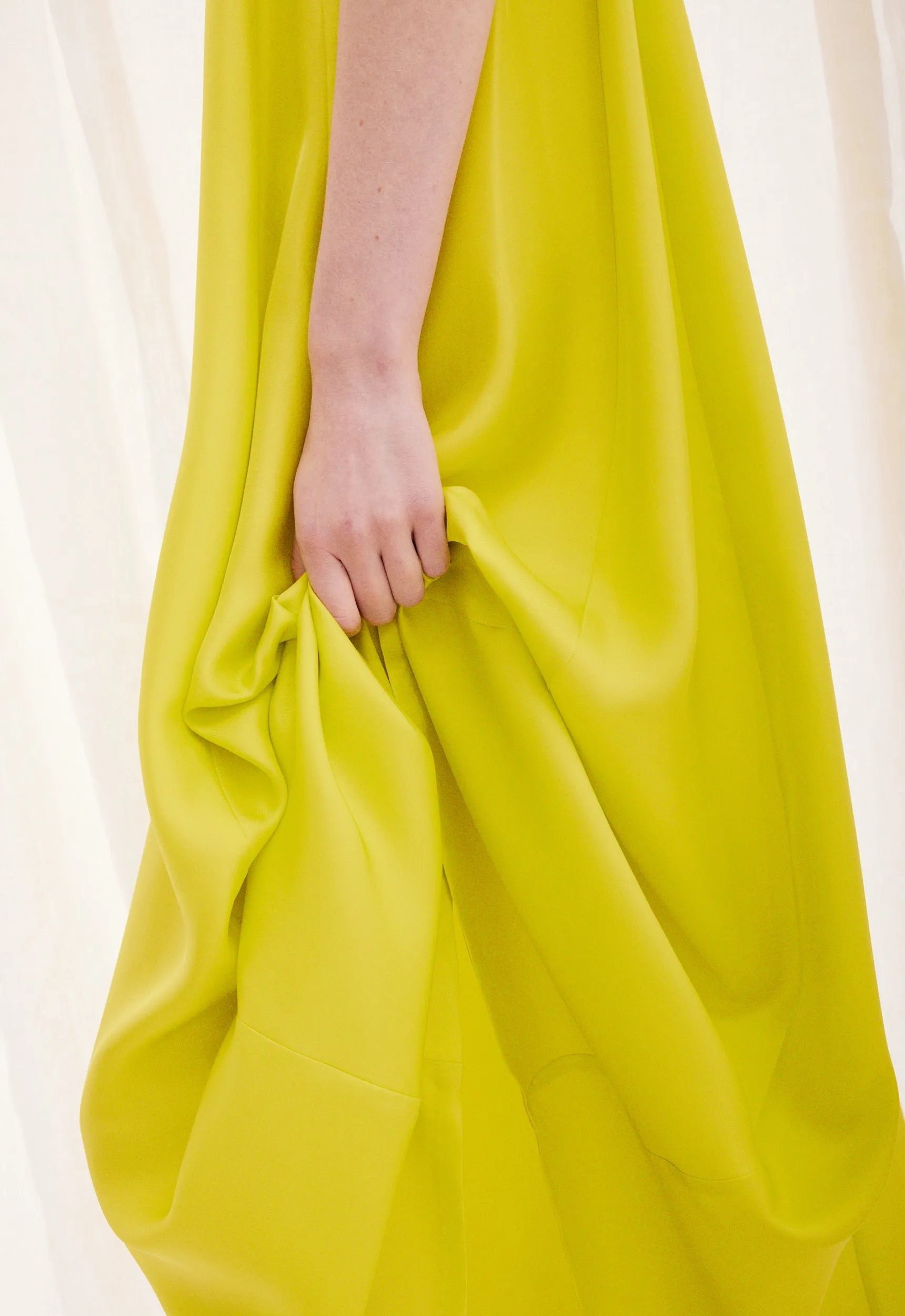 Godard Silk Dress - Acid Yellow