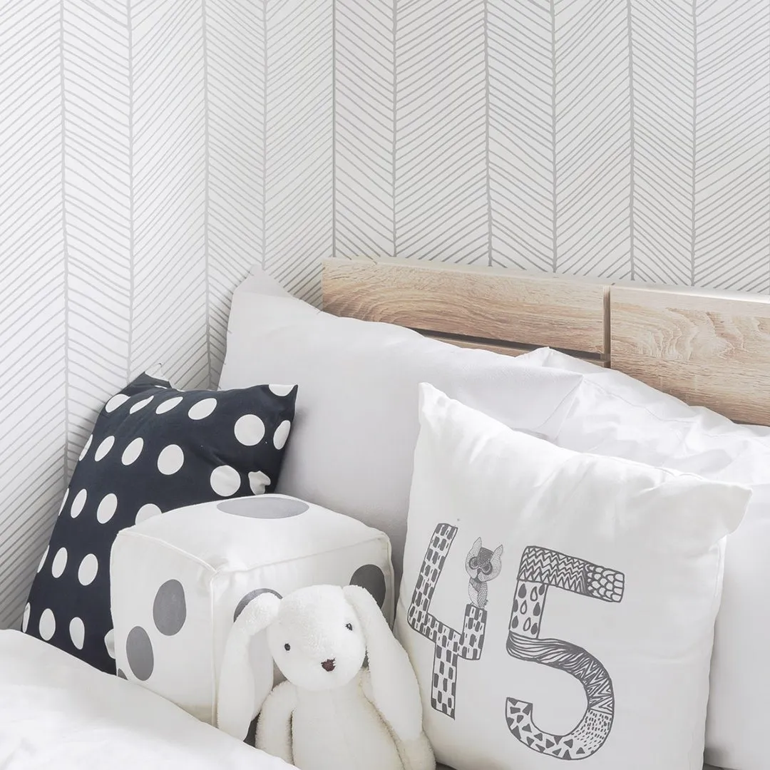 Gray Herringbone Wallpaper