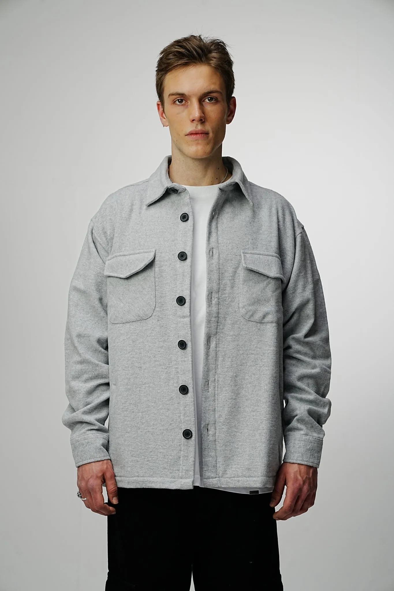 Heavy Premium Flannel Shirt Grey