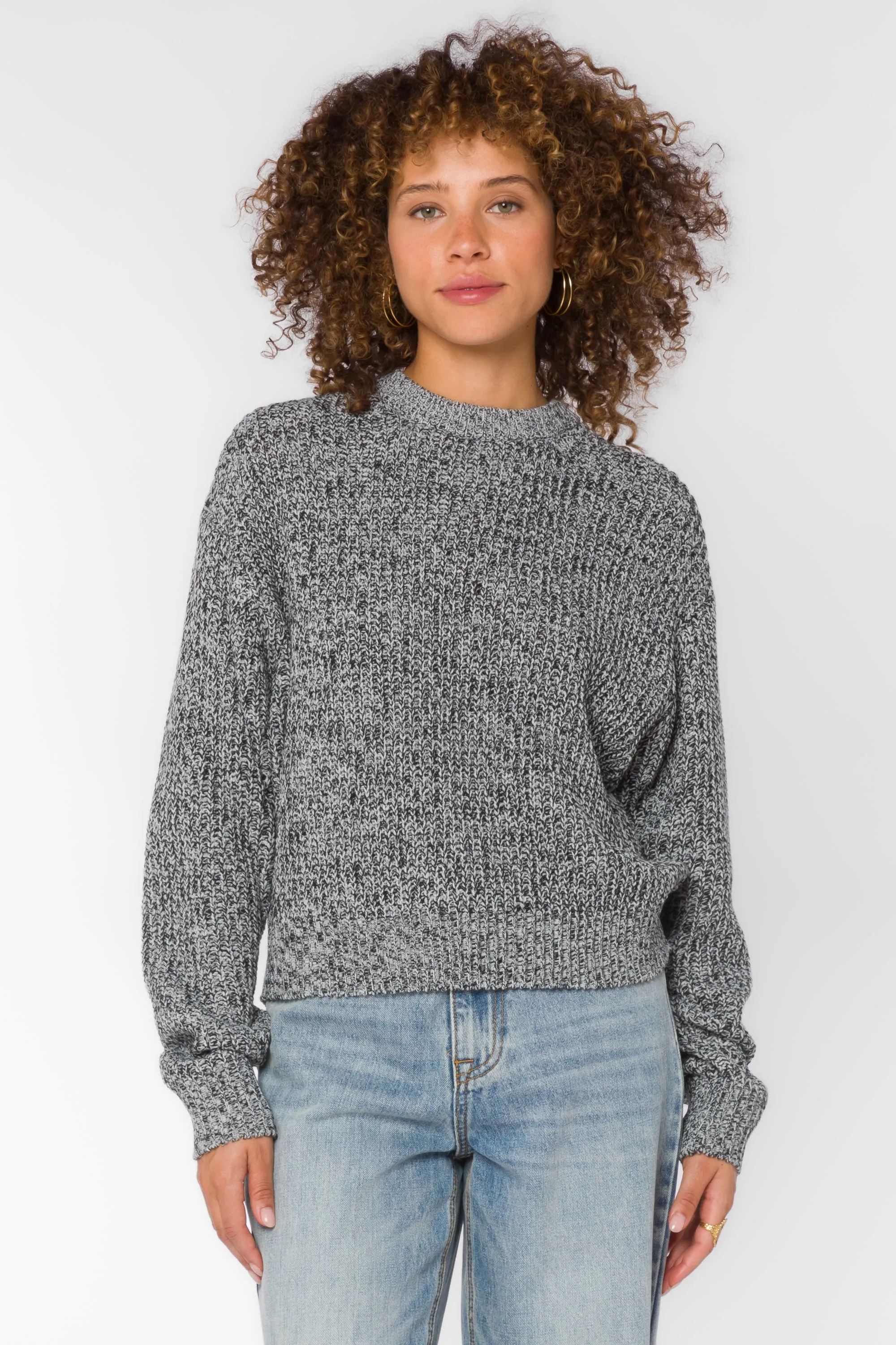 Justine Marled Black Sweater