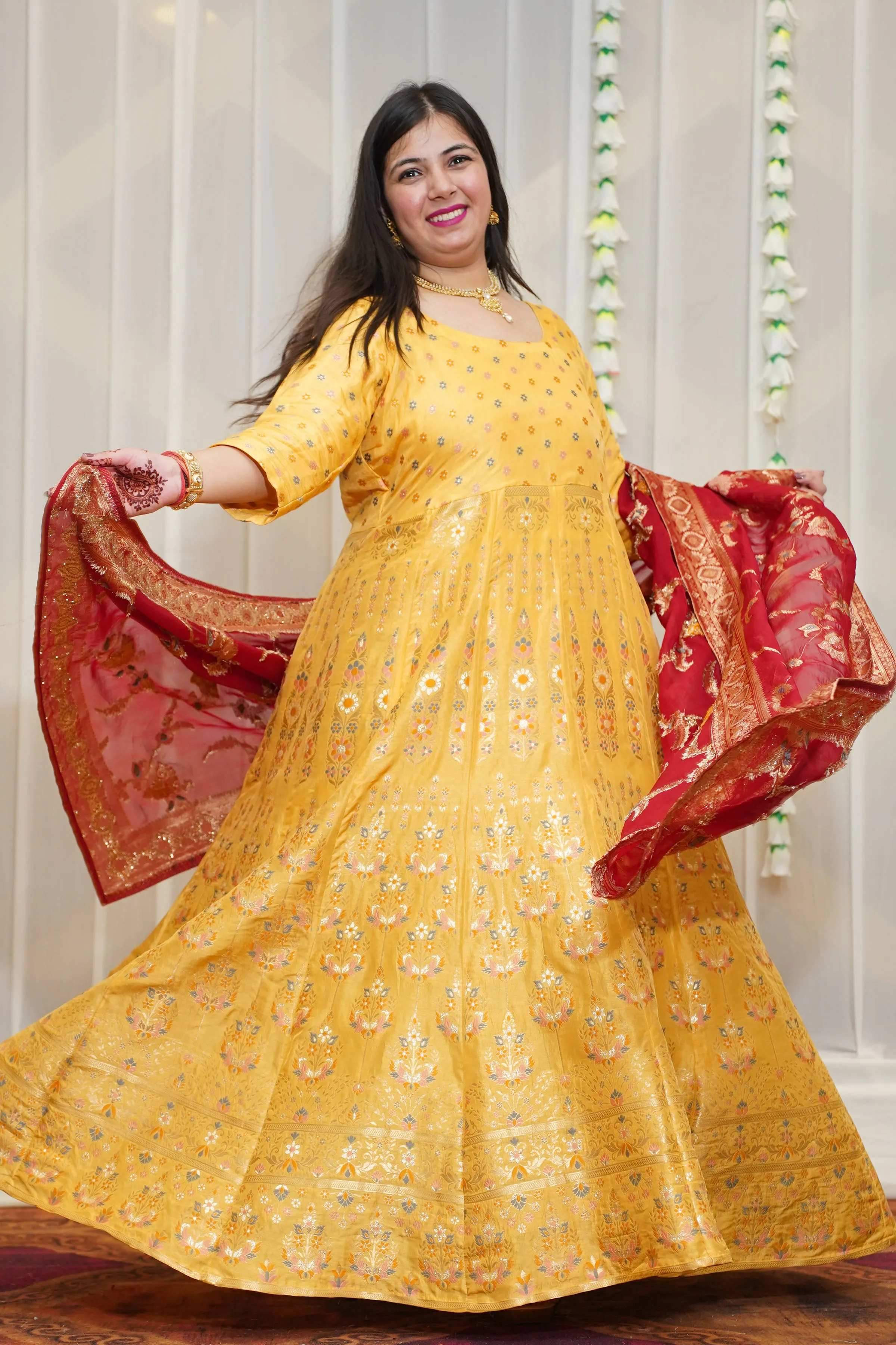 Kanika Jacquard Silk Anarkali Dress