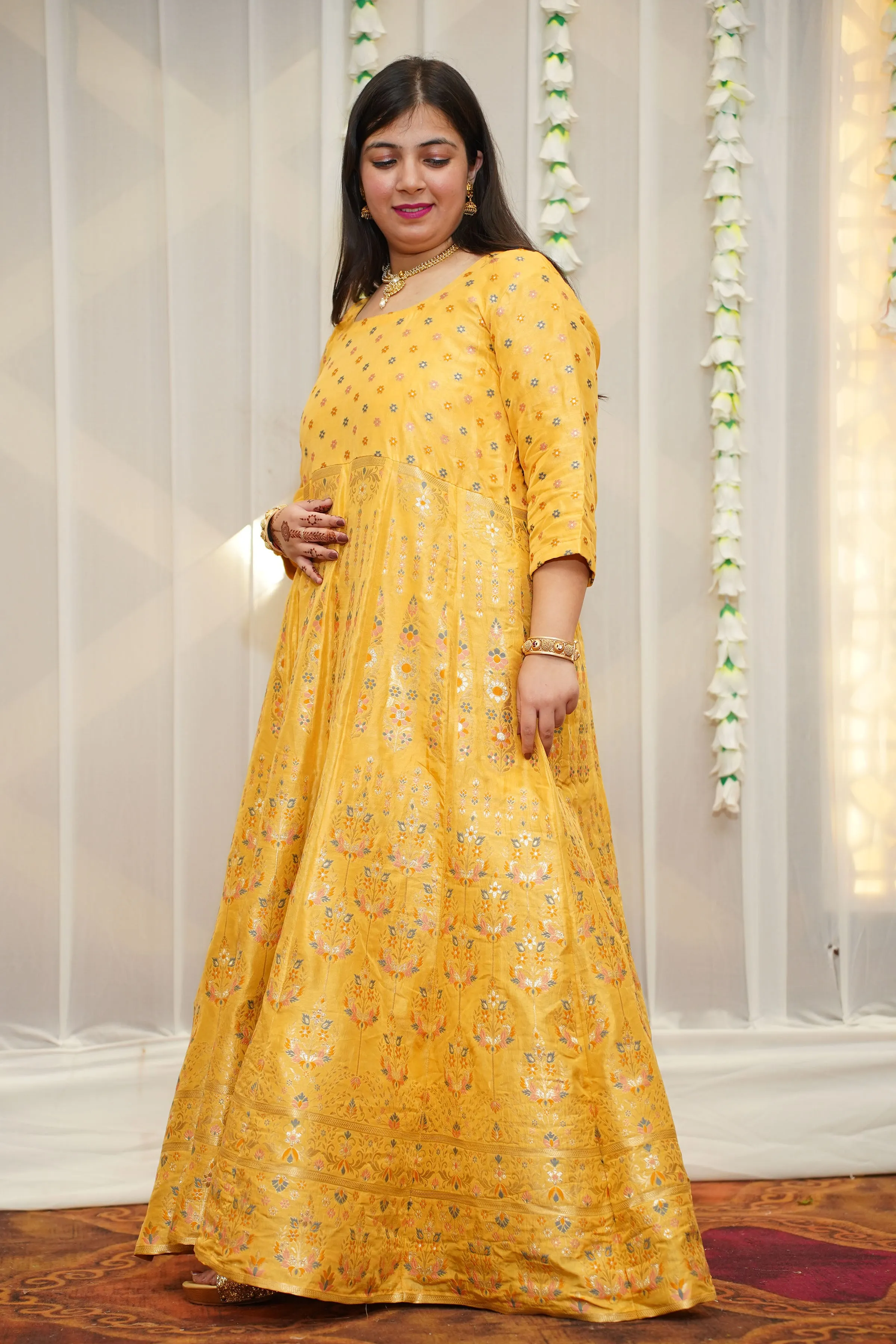 Kanika Jacquard Silk Anarkali Dress