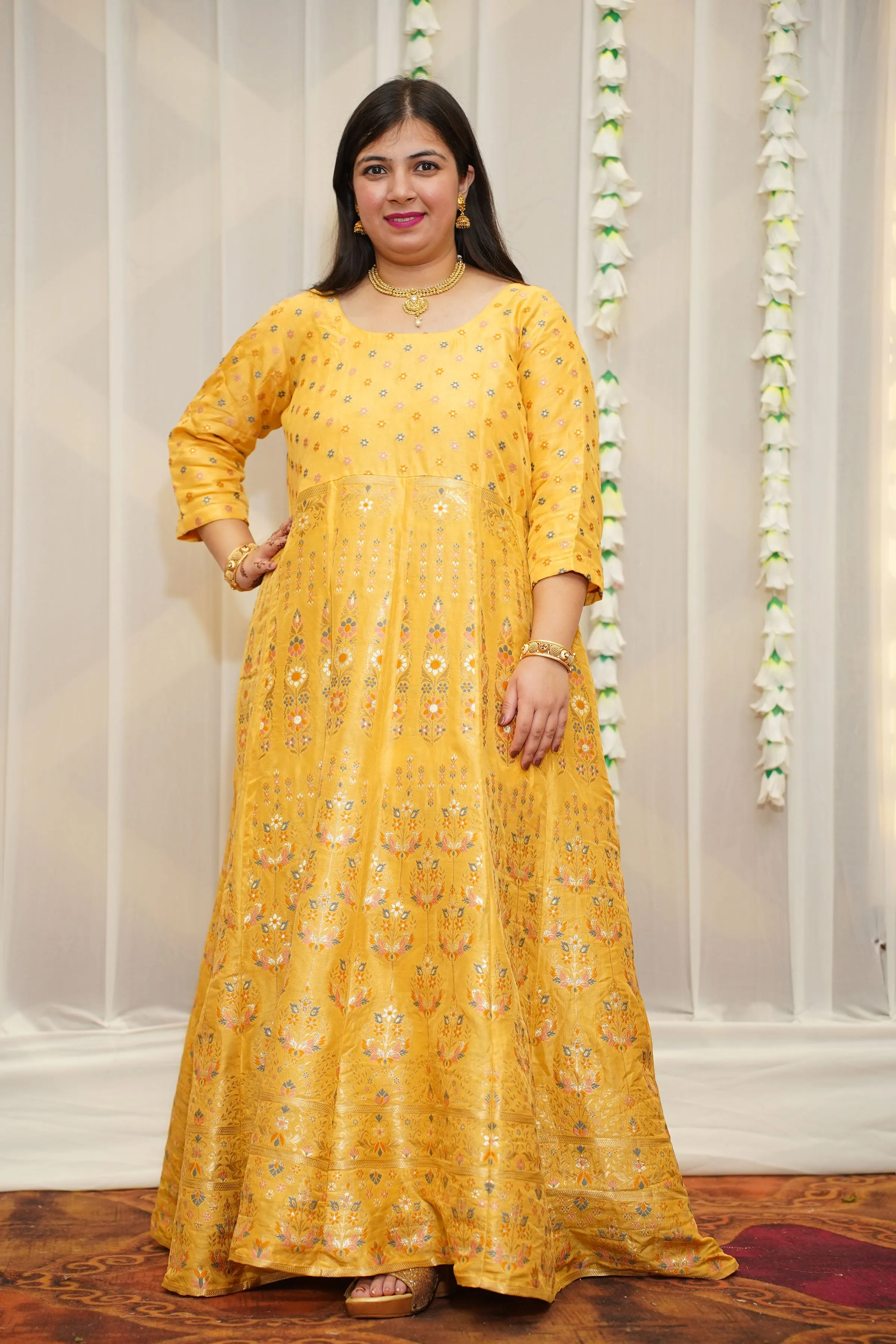 Kanika Jacquard Silk Anarkali Dress