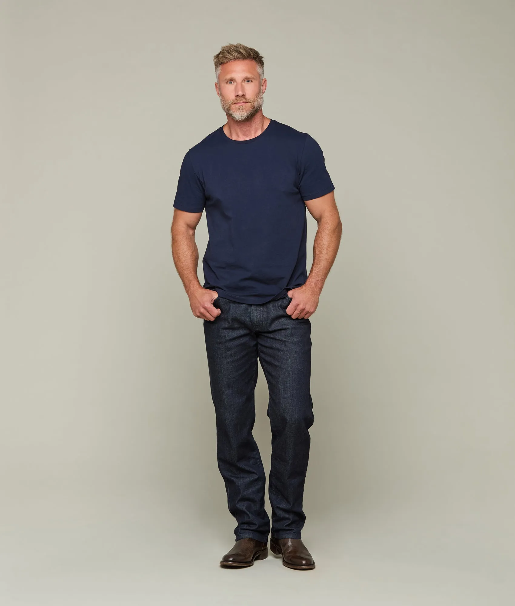 Lucchese Crew Neck Tee :: Navy