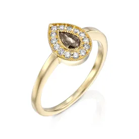 Luna Gold Ring Gray Diamond