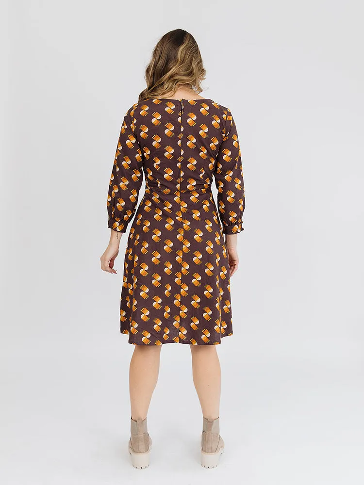 Marseille Long Sleeve Dress - Desert Shapes