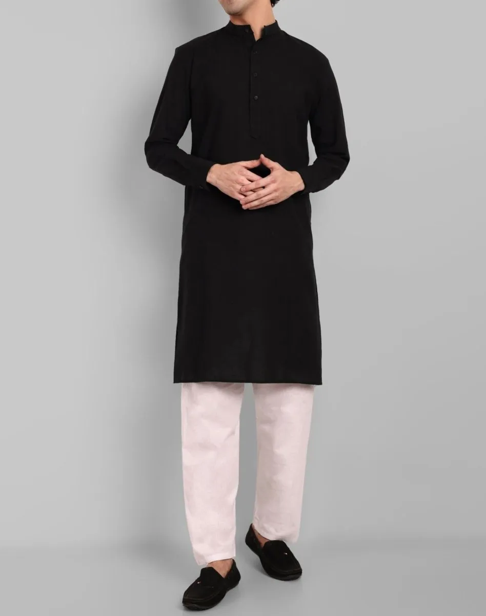 MEN'S BLACK KURTA PAJAMA SET