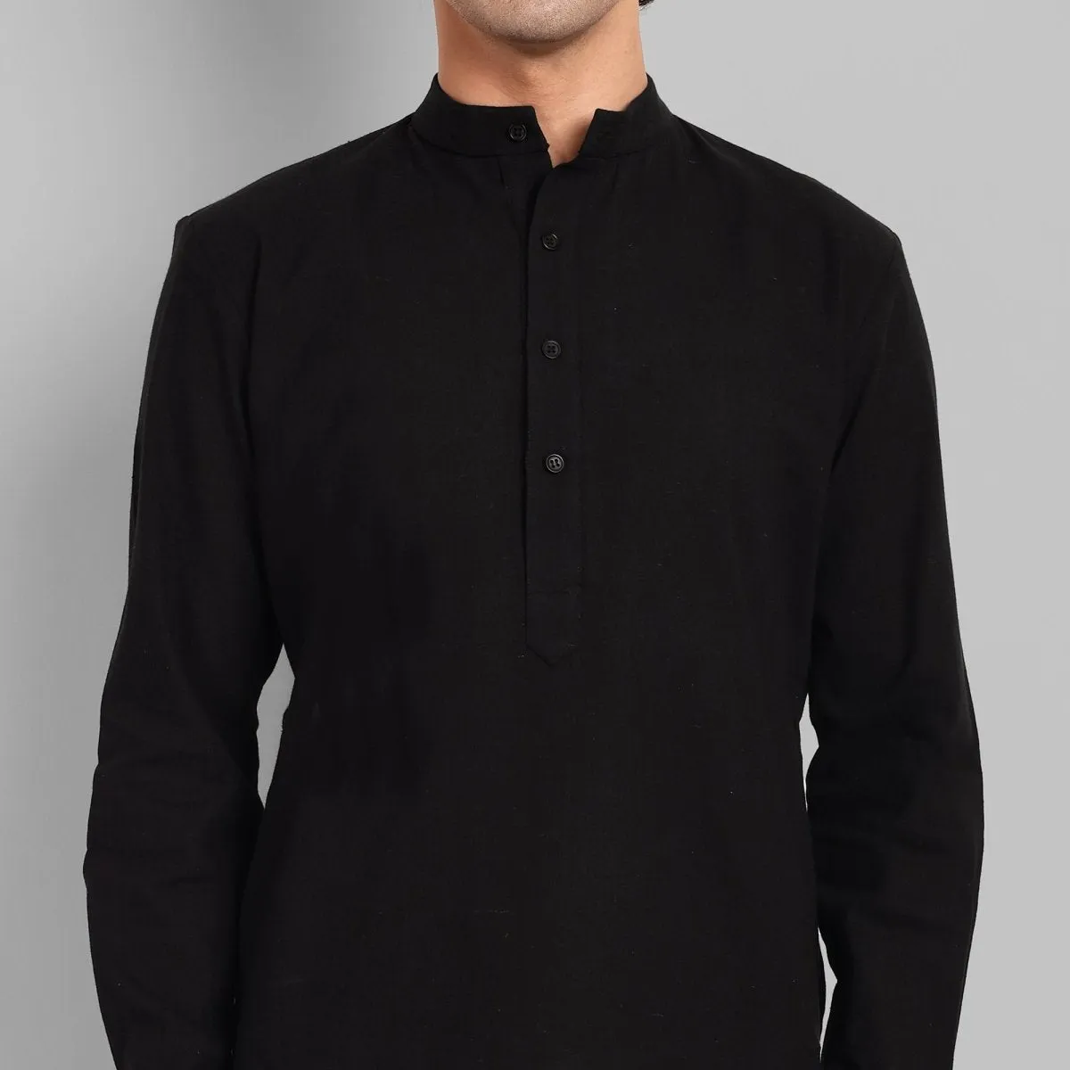 MEN'S BLACK KURTA PAJAMA SET