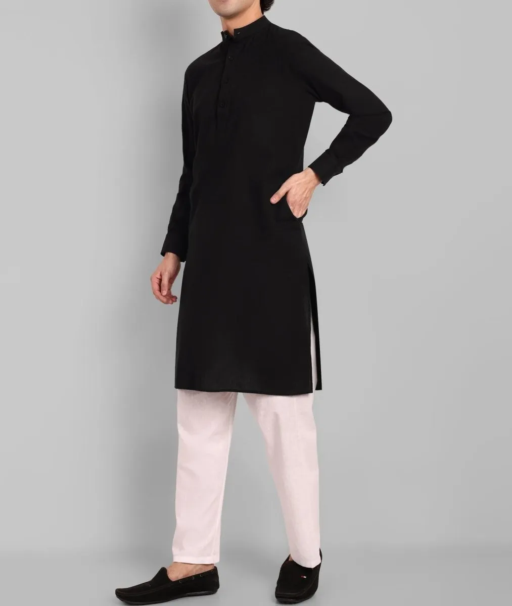 MEN'S BLACK KURTA PAJAMA SET