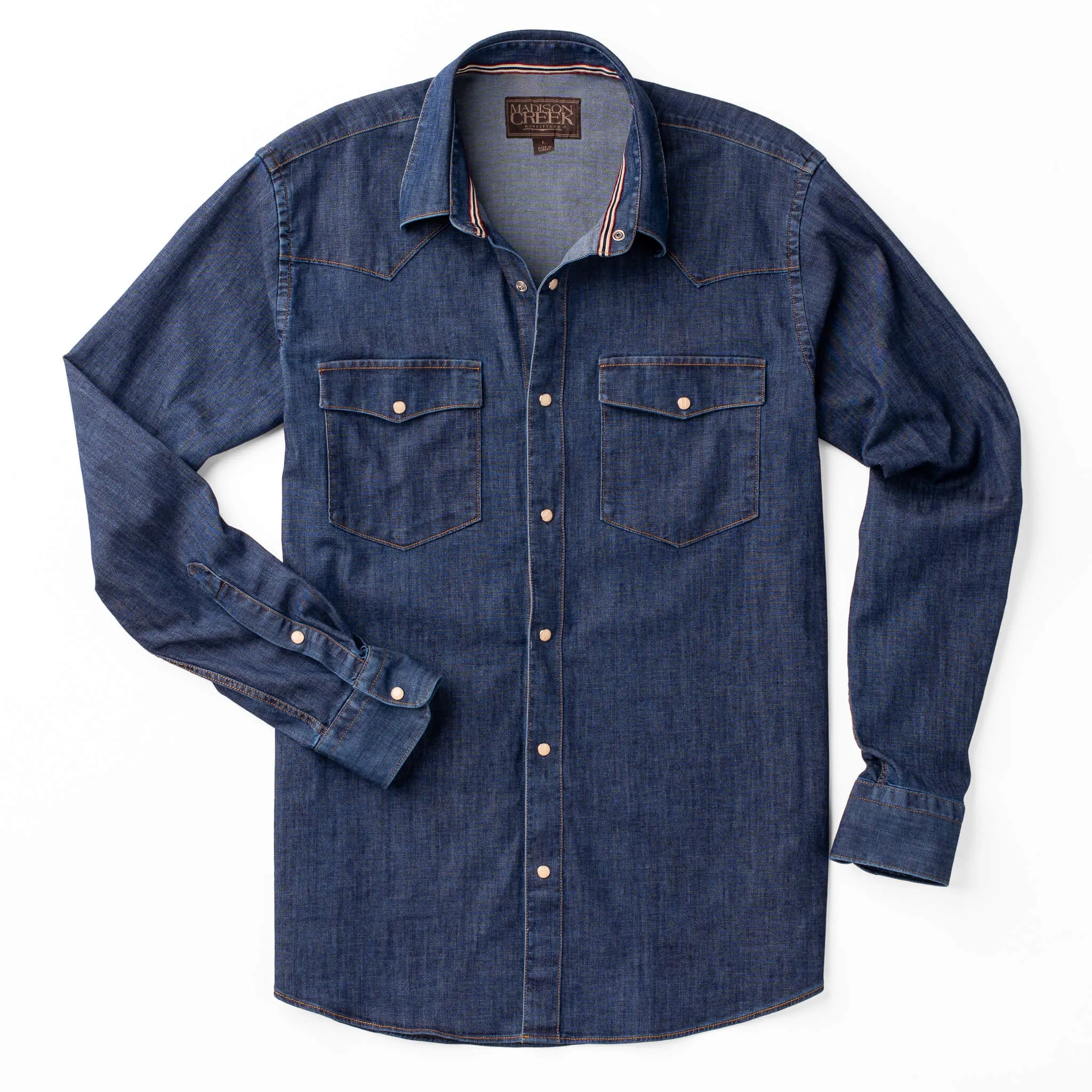 Men's Madison Creek | Bisley Shirt Washed Denim | Indigo Blue