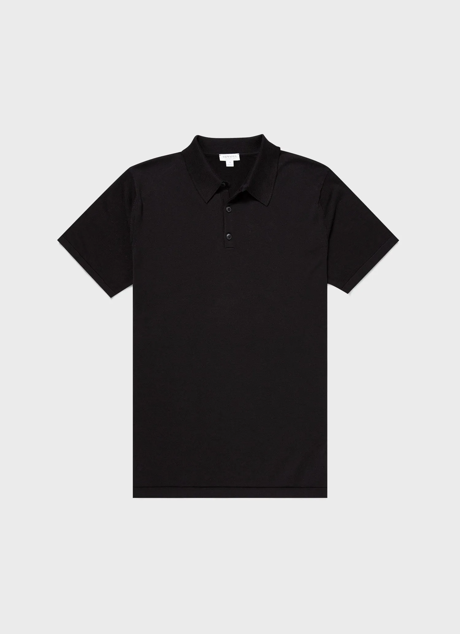 Men's Sea Island Cotton Polo Shirt in Black